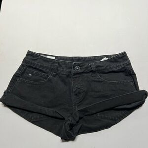 KIDS Made Here Black Jean Rolled Cuff cutoff short shorts 25R